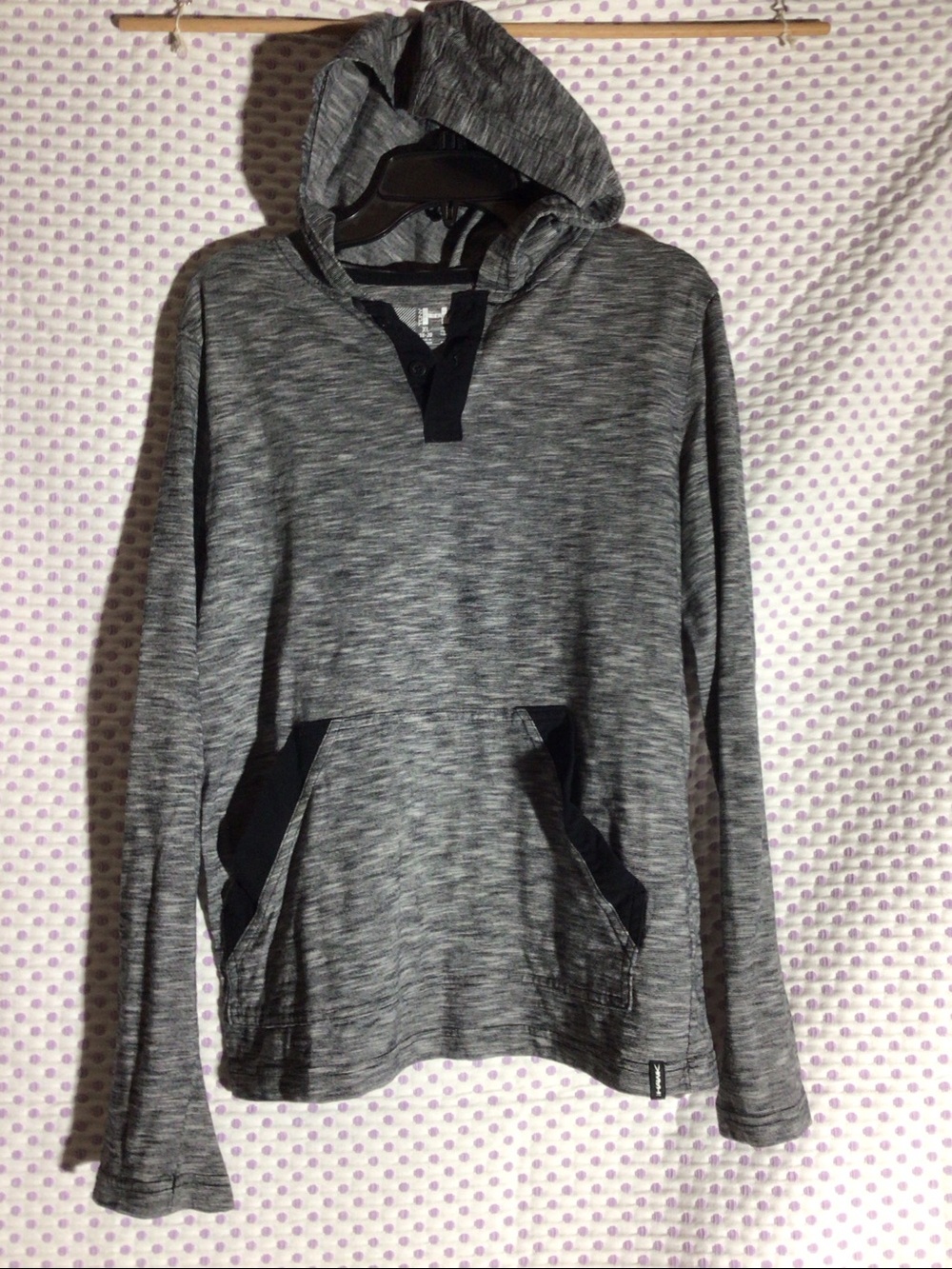 Tony Hawk Heather Gray Pullover Hoodie with Black Accents